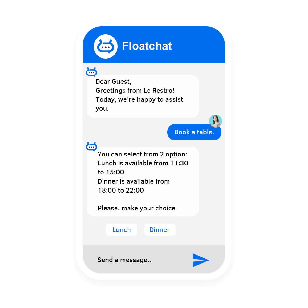 Restaurant Chatbot Mastery: 24/7 Engagement with FloatChat!