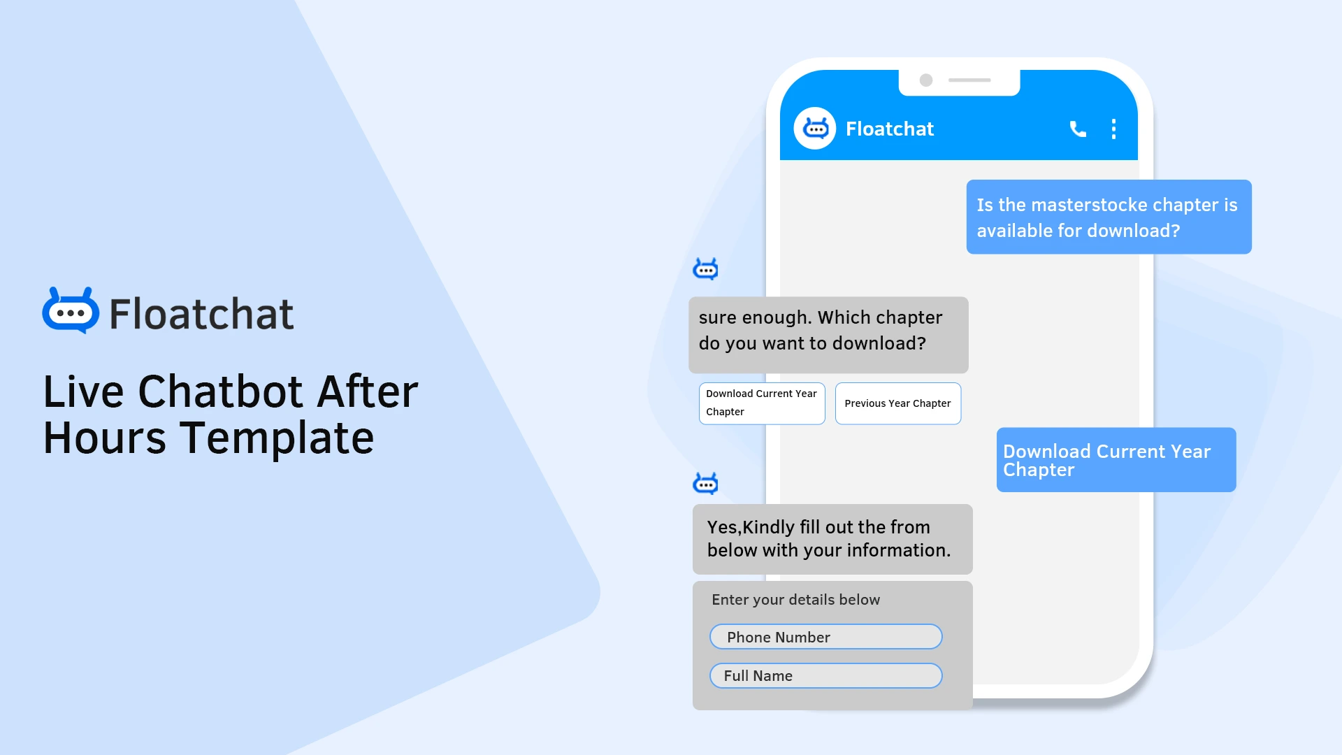 Protected auto live Chatbot -floatchat